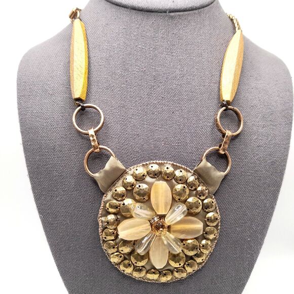 Chico's Large Pendant Necklace, Book Chain, NWT, 24" - Picture 1 of 11